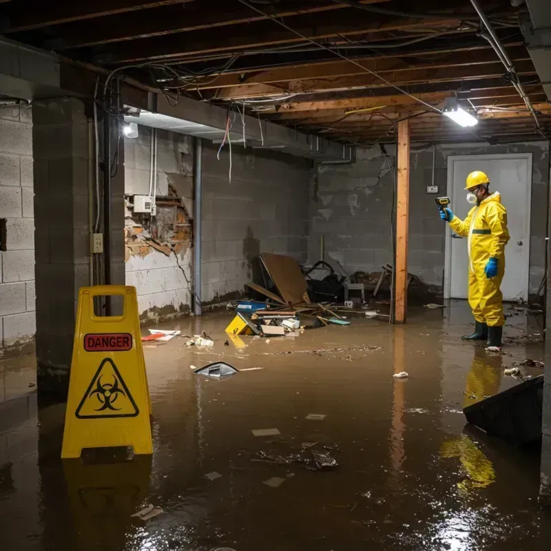 Flooded Basement Electrical Hazard in Victorville, CA Property