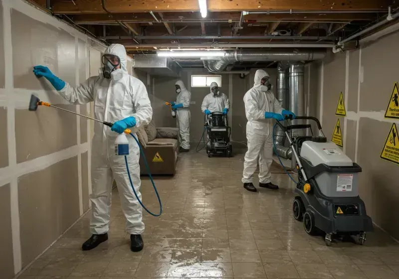 Basement Moisture Removal and Structural Drying process in Victorville, CA